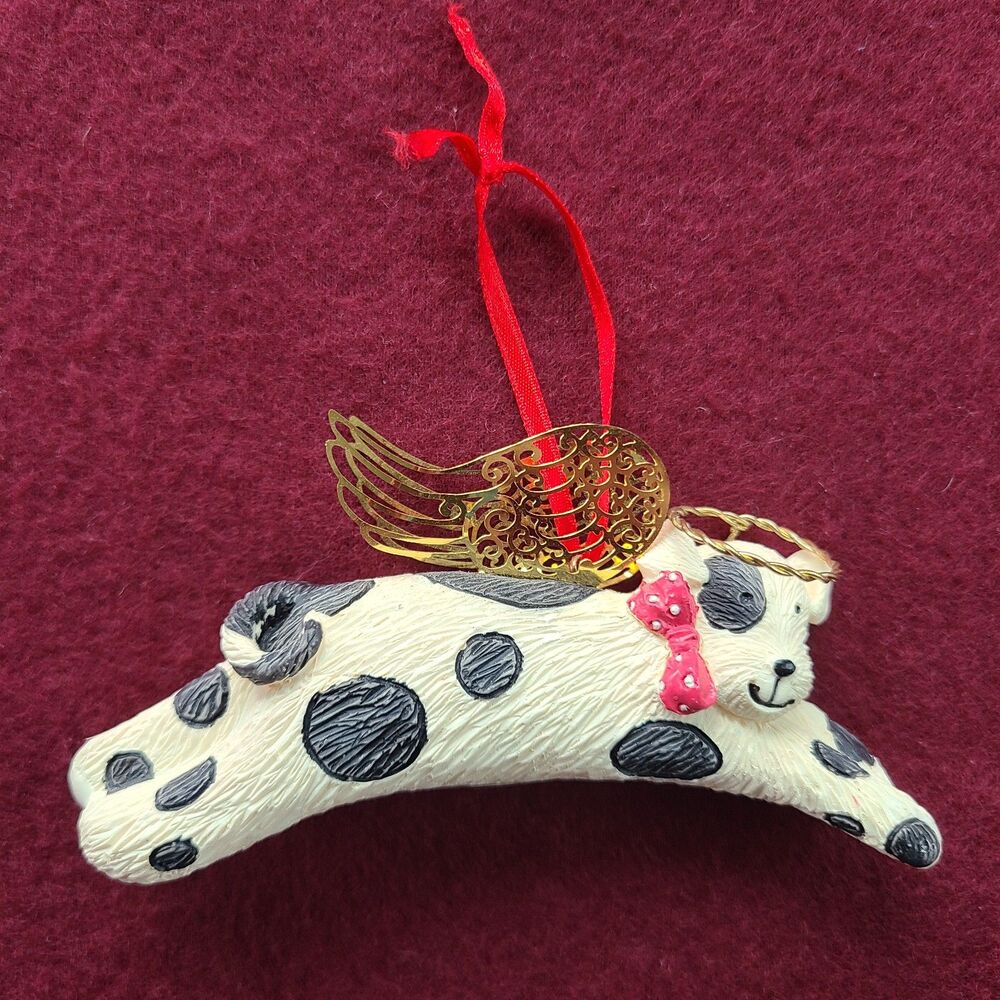 Avon Vintage 1997 Angel Pet Dog Christmas Ornament Dog In Heaven Rainbow Bridge